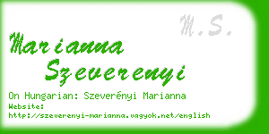 marianna szeverenyi business card