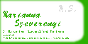 marianna szeverenyi business card